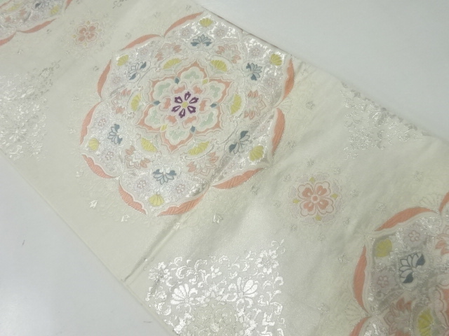 アンティーク　華紋模様織出し袋帯（材料）